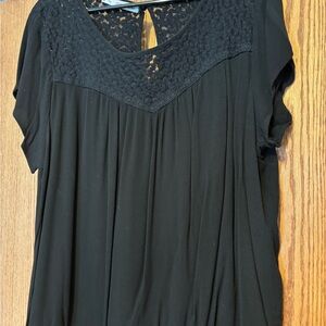 Maurices Black Lace Detail Blouse